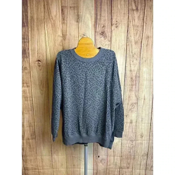 AE Jegging Fit Leopard Print Distressed Sweatshirt Live In Look Size S - Picture 1 of 5